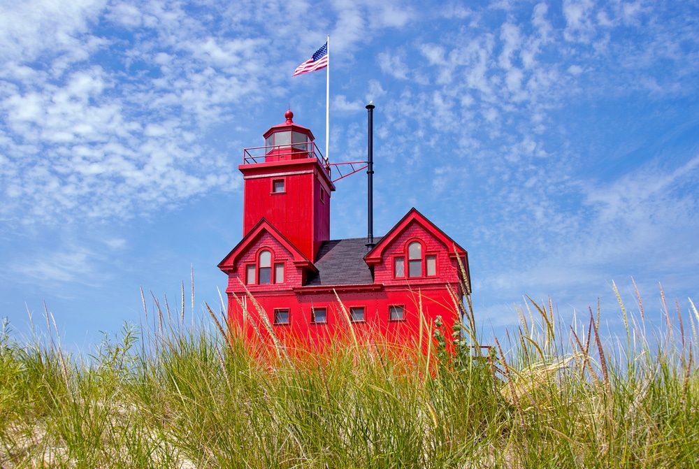 One of the most iconic lake michigan lighthouses, big red near holland